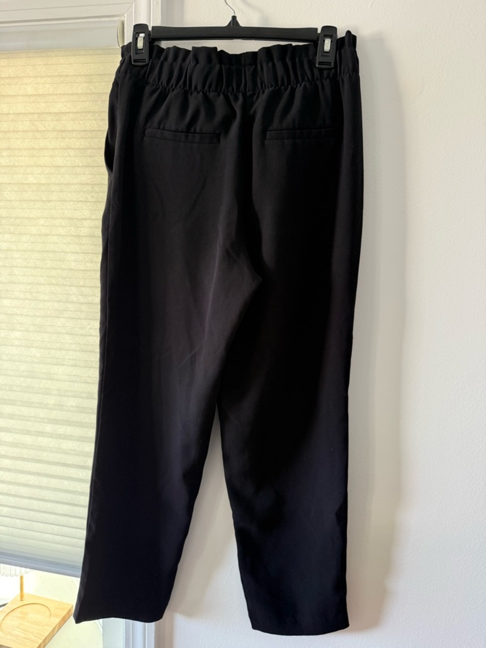 LOFT Black Tie-Waist Straight Leg Pants - Picture 3 of 8